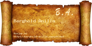 Berghold Anilla névjegykártya
